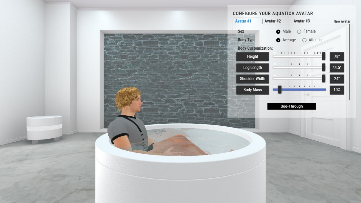 Dream Rondo Hydrorelax Bathtub 3D Body Position